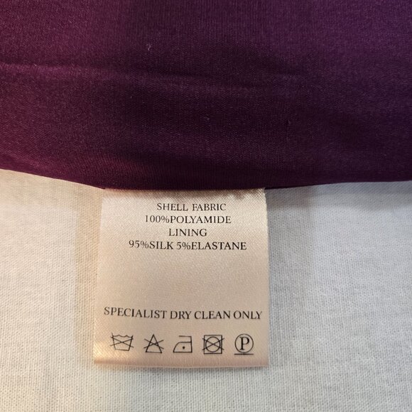 JASMINE DI MILO Old Money Silky Plum One-Shoulder Bodycon Mini Dress Size US 4. - Picture 13 of 17